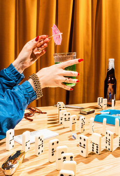 Retirement table games night/bingo, yahtzee dominos