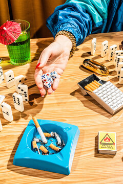 Retirement table games night/bingo, yahtzee dominos