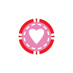 Casino chip icon  poker chip vector icon logo Casino chips for poker or roulette.Vector illustration isolated on white background