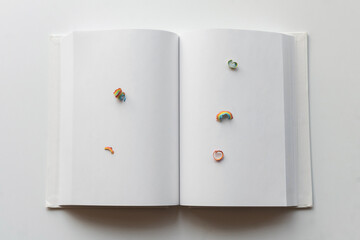 Rainbows in open book