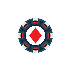 Casino chip icon  poker chip vector icon logo Casino chips for poker or roulette.Vector illustration isolated on white background