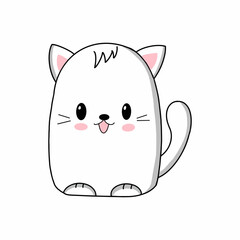 Cute kawaii cat. Vector illustration.