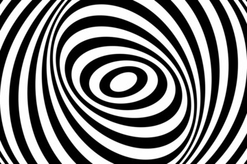 Black white abstract striped background. Optical art. Vector.