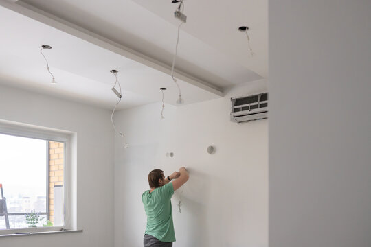 Renovation Concept. Installation Of Electricity