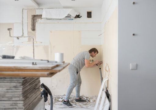 Man Doing Apartment Renovation