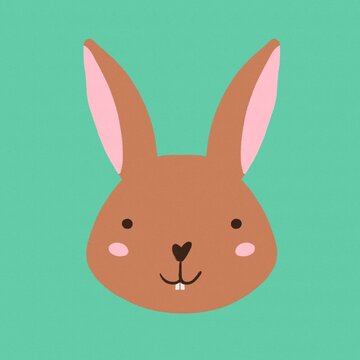 Happy rabbit, animal illustration