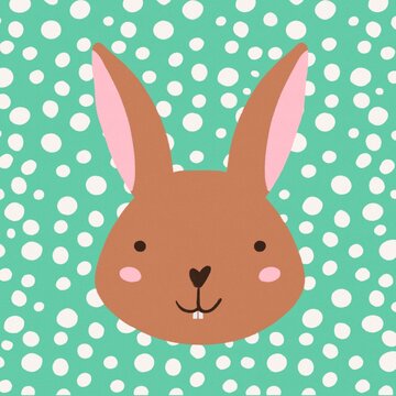 Happy rabbit, animal illustration
