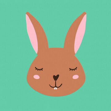 Happy rabbit, animal illustration