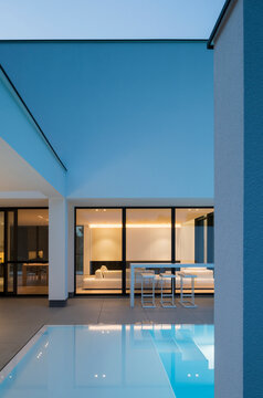terrace and pool