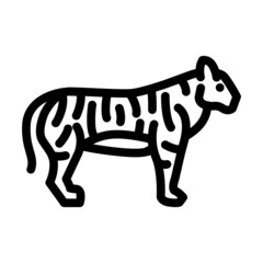 tiger animal line icon vector. tiger animal sign. isolated contour symbol black illustration