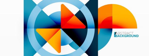 Creative geometric wallpaper. Minimal abstract background. Triangles and circles composition vector illustration for wallpaper banner background or landing page