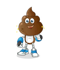 Fototapeta premium human shit head cartoon robot character. cartoon mascot vector