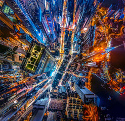 Hong Kong Skylines at night from aerial view
- 486648497