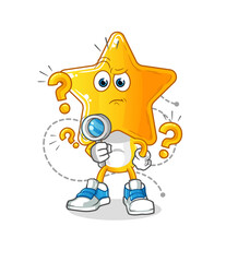 star head cartoon searching illustration. character vector