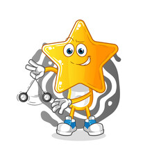 star head cartoon hypnotizing. cartoon mascot vector