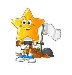 star head cartoon army character. cartoon mascot vector