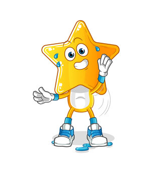 star head cartoon stretching character. cartoon mascot vector