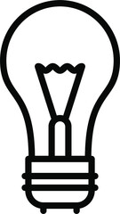 bulb light idea line icon black