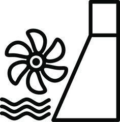 Hydro Power Line Icon