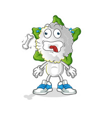 cauliflower head cartoon burp mascot. cartoon vector