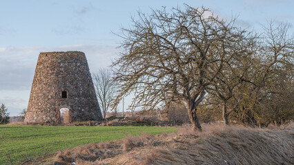 abandoned mill stone masonry building without doors