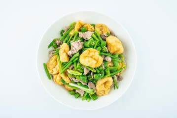 Chinese Hunan cuisine, fried tofu with meat