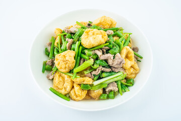 Chinese Hunan cuisine, fried tofu with meat
