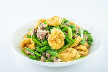 Chinese Hunan cuisine, fried tofu with meat