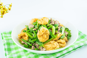 Chinese Hunan cuisine, fried tofu with meat