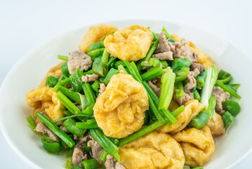 Chinese Hunan cuisine, fried tofu with meat