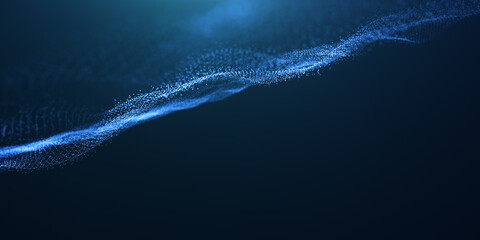 abstract beautiful wave technology background with blue light effect corporate concept. Futuristic point wave. Beautiful wave-shaped array of glowing dots, landing page