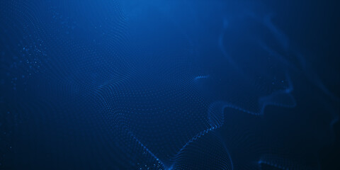 abstract beautiful wave technology background with blue light effect corporate concept. Futuristic point wave. Beautiful wave-shaped array of glowing dots, landing page
