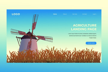 Agriculture Landing Page Vector Design