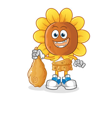 recommend clip art: sunflower head cartoon ancient. cartoon mascot vector