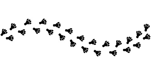 Paw footprint of rabbit. Hare track for backgrounds, patterns, design, greeting cards, child prints and etc. Vector illustration.