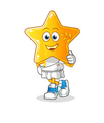 star head cartoon with greek clothing. cartoon mascot vector