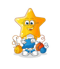 star head cartoon tailor mascot. cartoon vector