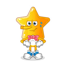 star head cartoon lie like Pinocchio character. cartoon vector