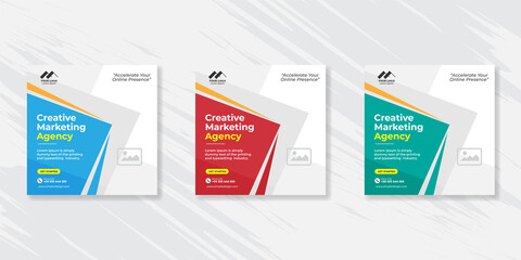 Fototapeta premium Digital business marketing social media post template.