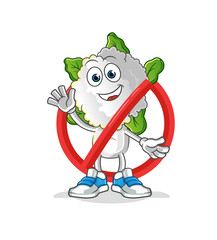 cauliflower head cartoon ban. cartoon vector mascot