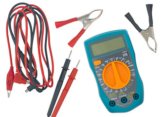 crocodile clip wire clamps for recharge battery car and Multimeter