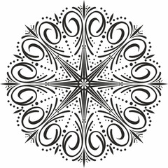 Vector round classic monochrome european ornament. pattern in a circle of ancient Greece and the Roman Empire.

