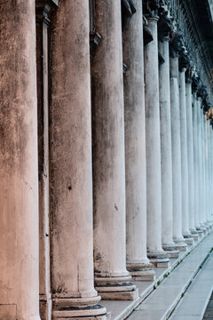 Arcade if the Procuratie Nuove or New Procuracies in Venice, Italy, a Colonnade on Seint Mark's Square