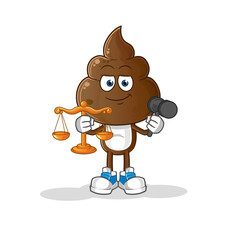 human shit head cartoon lawyer cartoon. cartoon mascot vector