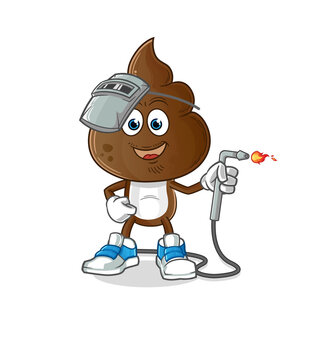 recommend clip art: human shit head cartoon welder mascot. cartoon vector