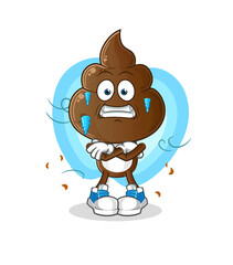 human shit head cartoon cold illustration. character vector