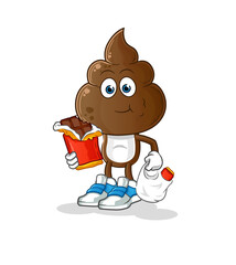 human shit head cartoon eat chocolate mascot. cartoon vector
