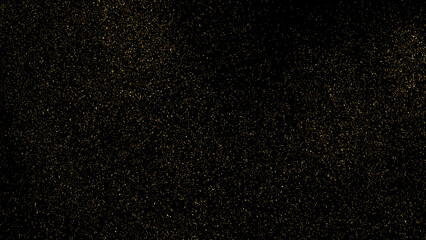 Gold Glitter Texture Isolated on Black Background. Golden stardust. Amber Particles Color. Sparkles Rain. Vector Illustration, Eps 10.