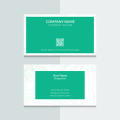 Artistic curves business card design template with front and backside 
