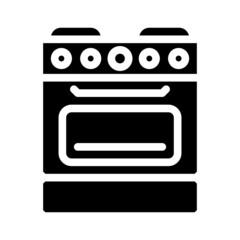 Obraz premium oven kitchen appliance glyph icon vector. oven kitchen appliance sign. isolated contour symbol black illustration